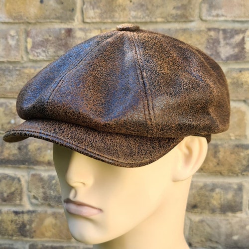 Newsboy Cap Genuine Leather Peaky Blinder 100%sheep Skin Hat - Etsy