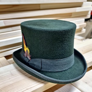 Personaliseer je cilinderhoed Luxe wolvilt cilinderhoed handgemaakte Victoriaanse stijl bruiloften begrafenissen partij cilinderhoed aangepaste branding ijzeropties