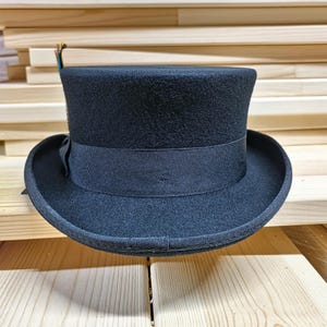 Dead Man Top Hat short top hat Mid-Crown Ascot Victorian Steampunk wedding hat luxurious wool felt Quality