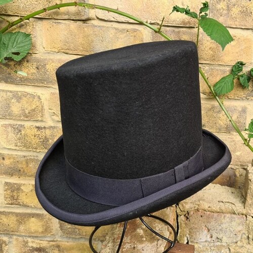 Classic Hat Top Hat Wool Felt top hat Vintage top hat victorian hat Men women Topper Hat