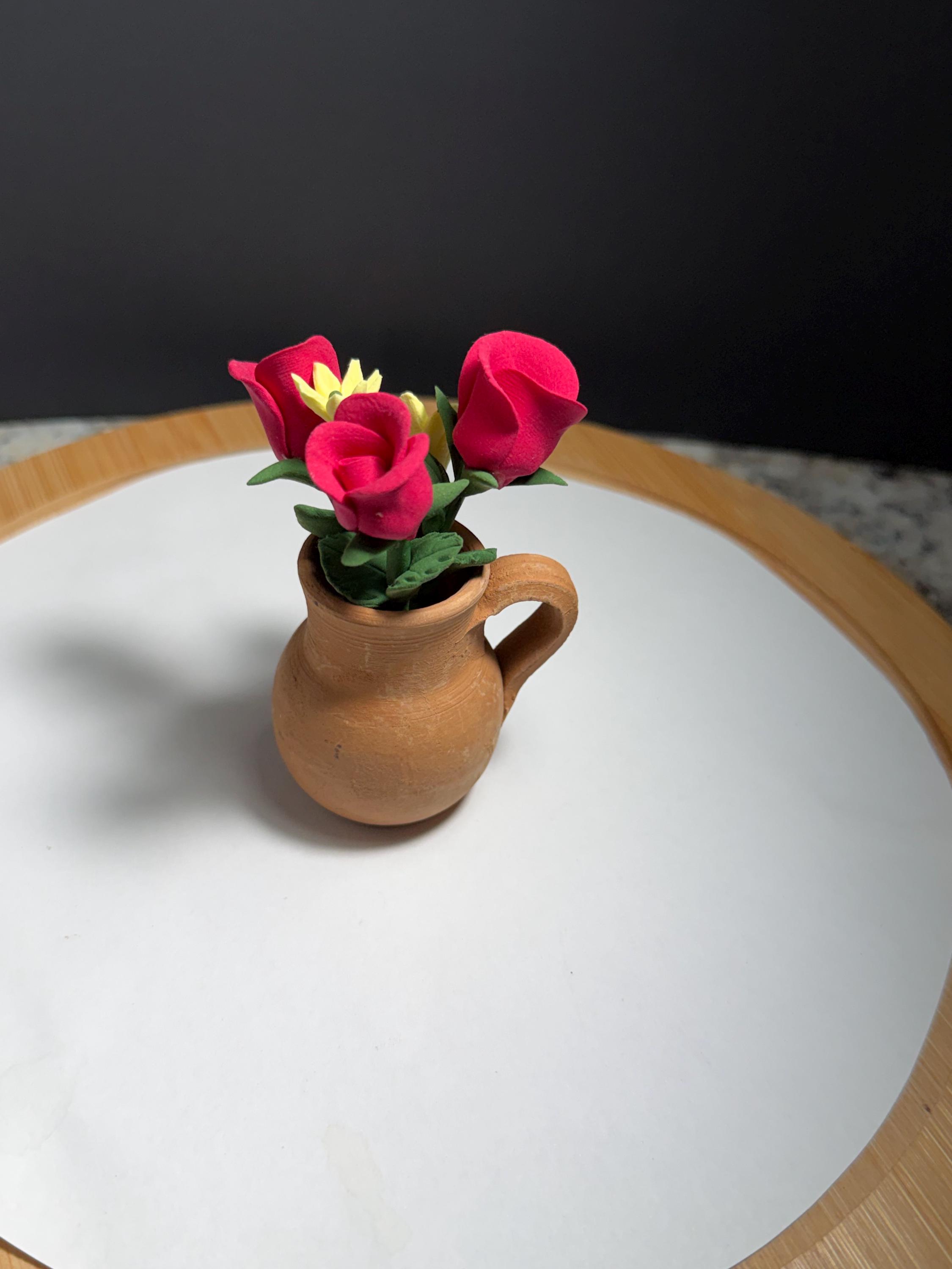 CLAY ROSES ARRANGEMENT - Handmade Clay Red Roses Arrangement - Unique ...