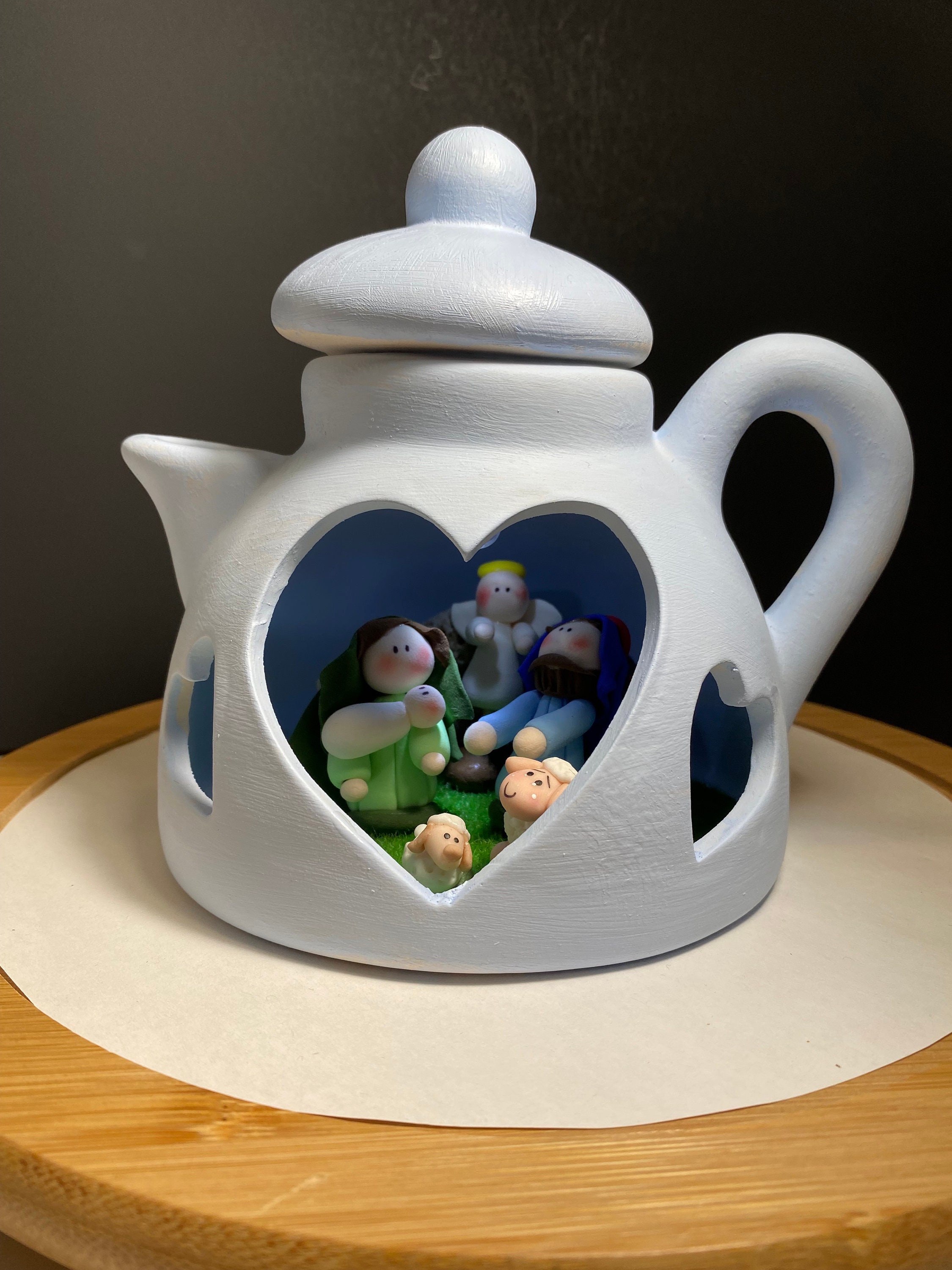 CLAY TEAPOT NATIVITY Handmade Clay Nativity Set on a Clay Etsy UK