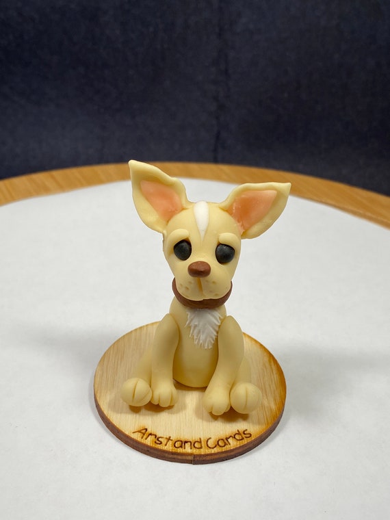 CLAY CHIHUAHUA DOG - Unique Clay Chihuahua -Handmade Clay Chihuahua - Decor Cute Clay Chihuahua - Decorative Chihuahua Figurine