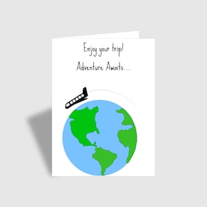 Enjoy your trip! Adventure awaits..., Travel Card, World trip, A6 card