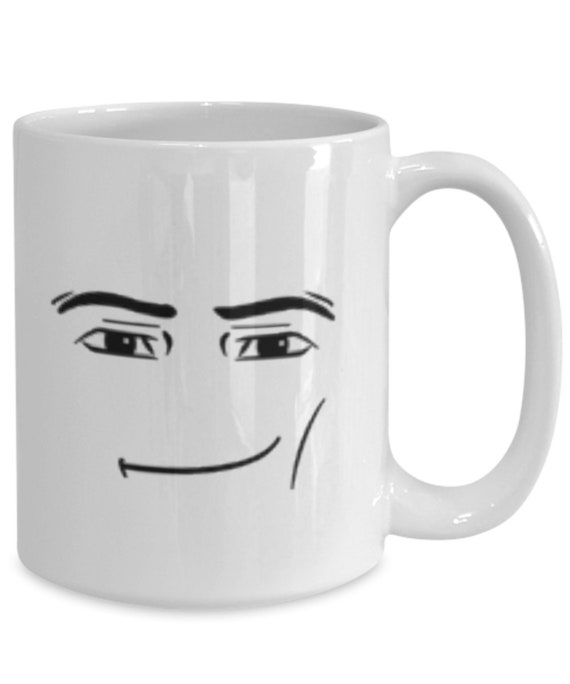 Roblox Man Faced Smirk Mug Smiling Subtly Enjoying Coffee or | Etsy