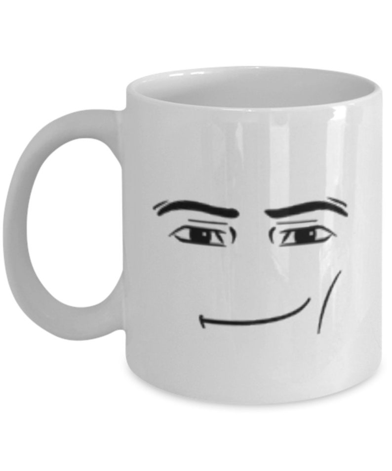 Roblox Man Faced Smirk Mug Smiling Subtly Enjoying Coffee or Etsy