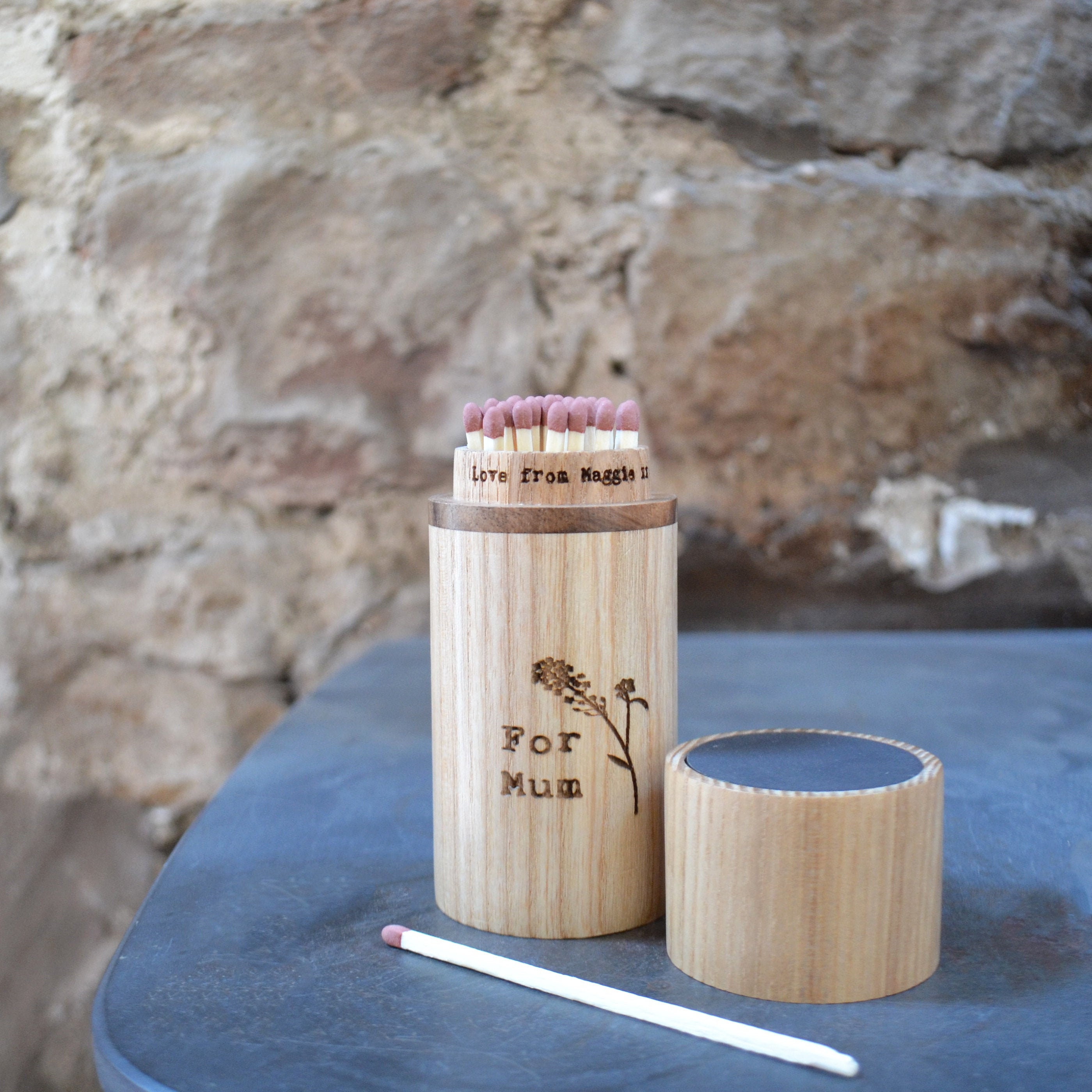 Personalised Wooden Match Box for Mum Design Etsy UK