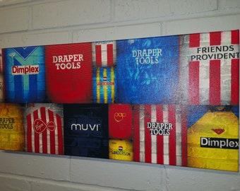Southampton FC Retro Shirt 22x10 inch Canvas - Framed and Varnished *NEW* Personalise for free