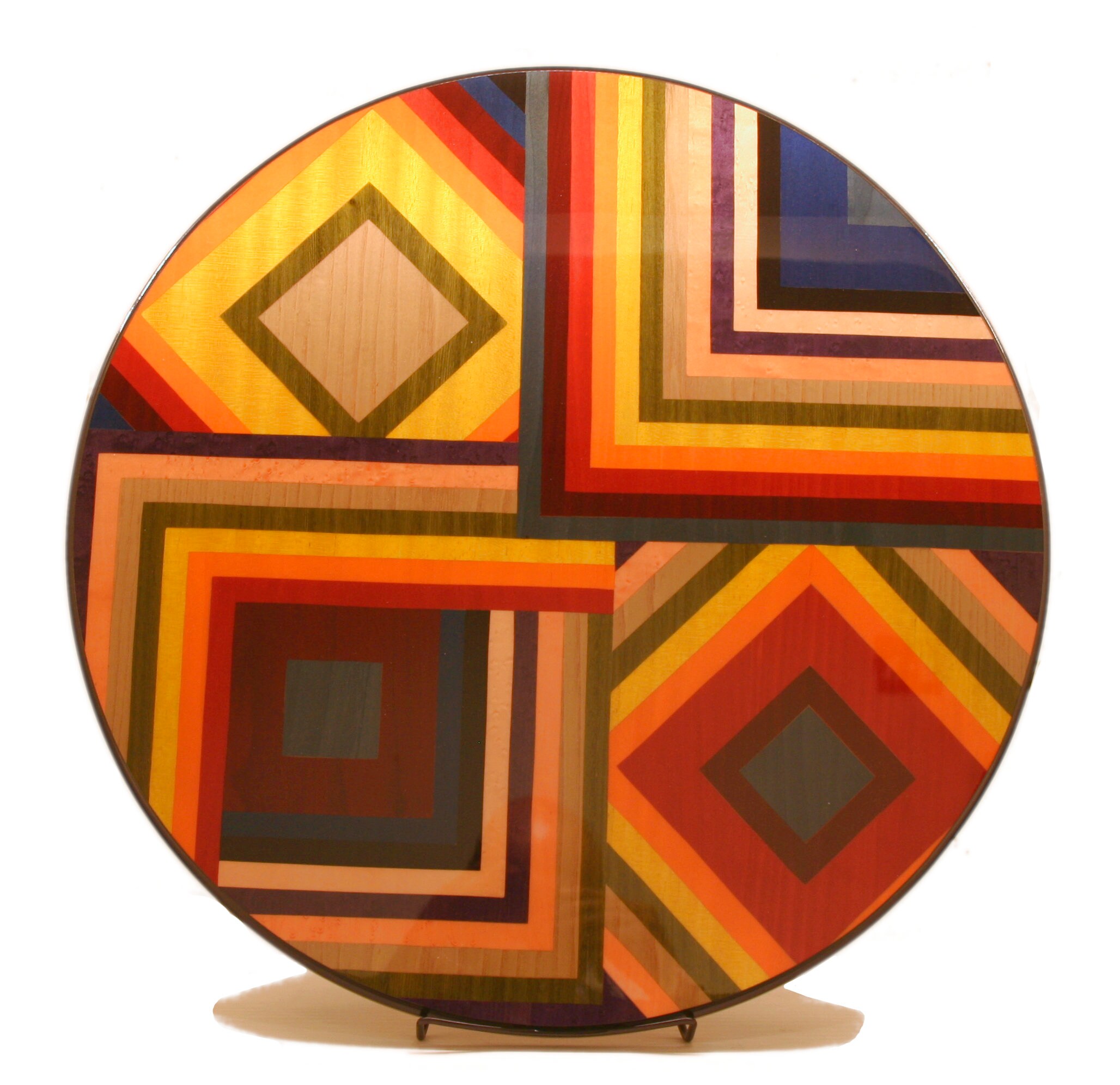 Inlaid Wood Lazy Susan Diameter 52 cm Colorful Etsy