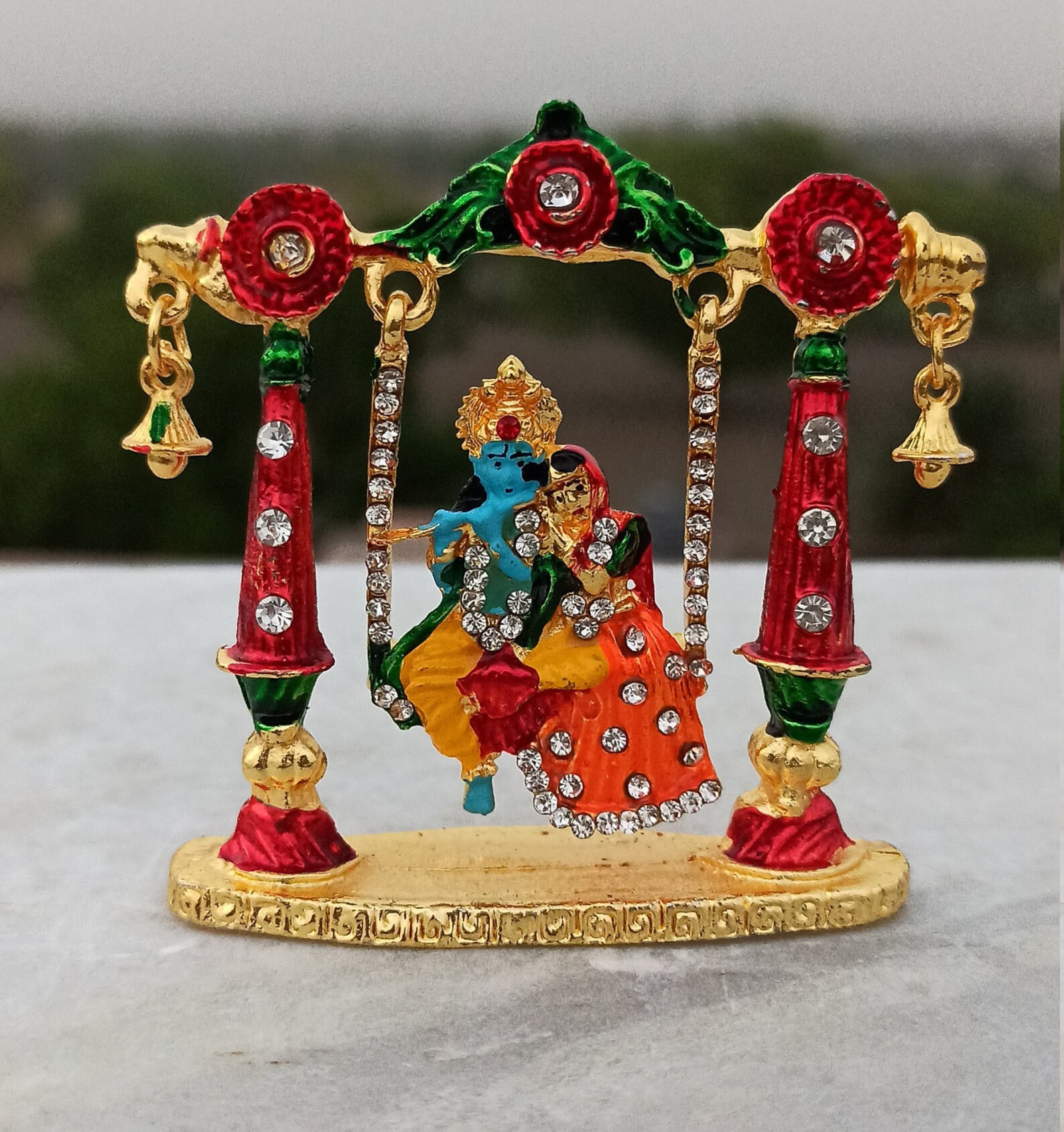Radha Krishna Swing Jhula Statue Hare Radha Hare Krishna Etsy