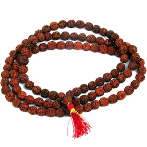 Rudraksha Mala 1cm Bead Panchmukhi Beads Japa Mala Panchamukhi Religious Pure Natural Rudraksha Mala