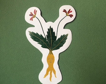 Seedling folk art sticker