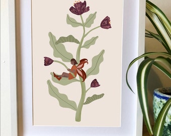 Fairy plant wall art print