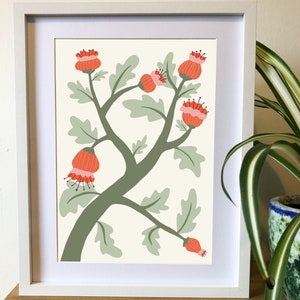 Folk flower bud print