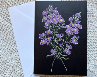 Birth Month Flower Greeting Cards: September Asters