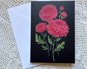 Birth Month Flower Greeting Cards: November Chrysanthemums