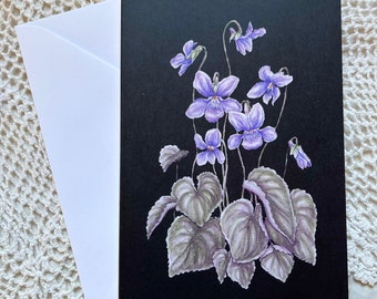 Birth Month Flower Greeting Cards: February Violets