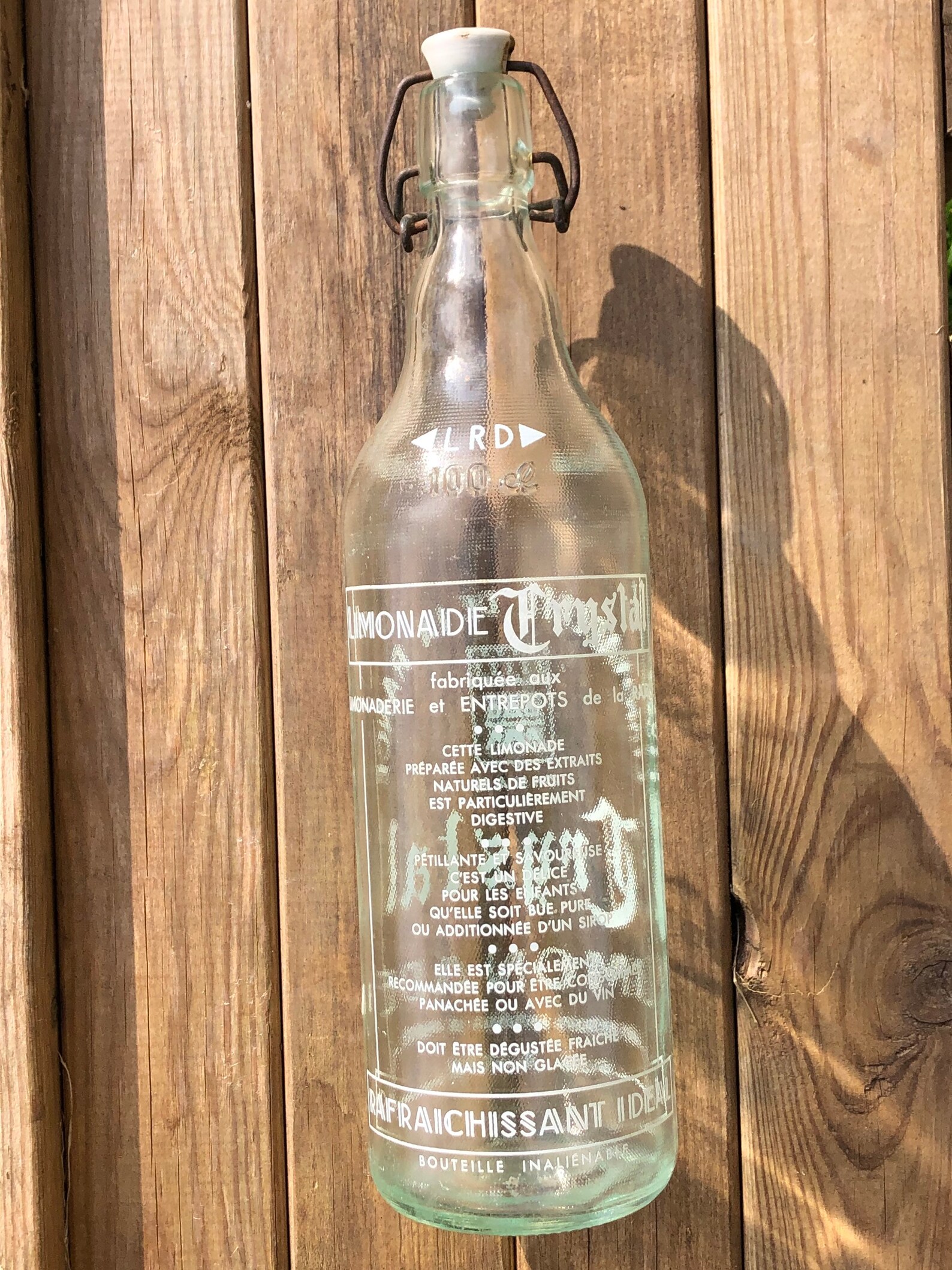 Vintage French Lemonade Bottle Crystal Limonade aqua glass Etsy