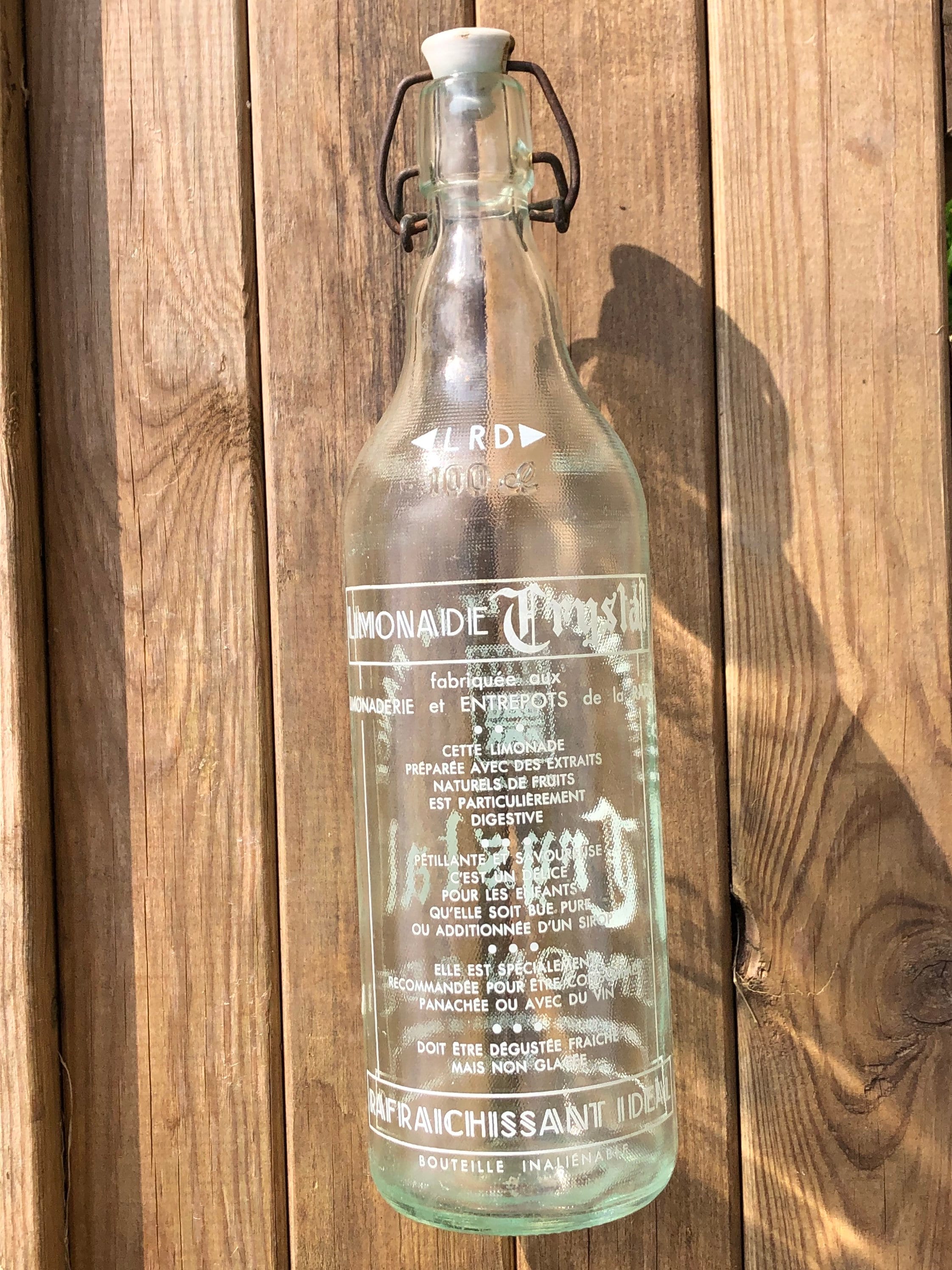 Vintage French Lemonade Bottle Crystal Limonade aqua glass Etsy