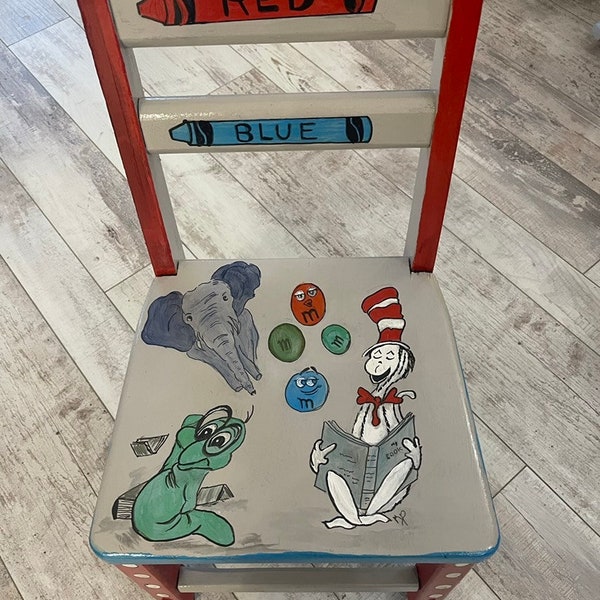 Custom painted childrens chair