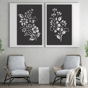Panel kwiatowy pliki wycinane laserowo SVG DXF, dekoracje ścienne do domu, wektor Cdr, dekoracje artystyczne, Cricut, panel ścienny