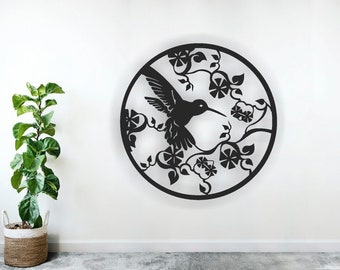 Humming Bird Laser cortar archivos SVG DXF, decoración de arte de pared del hogar, Vector Cdr, decoración de arte, Cricut, Panel de arte de pared