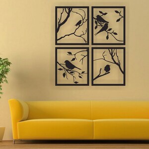 Birds panel Laser cut files SVG DXF, home wall art decor, Cdr vector, art decor, Cricut, Wall art panel