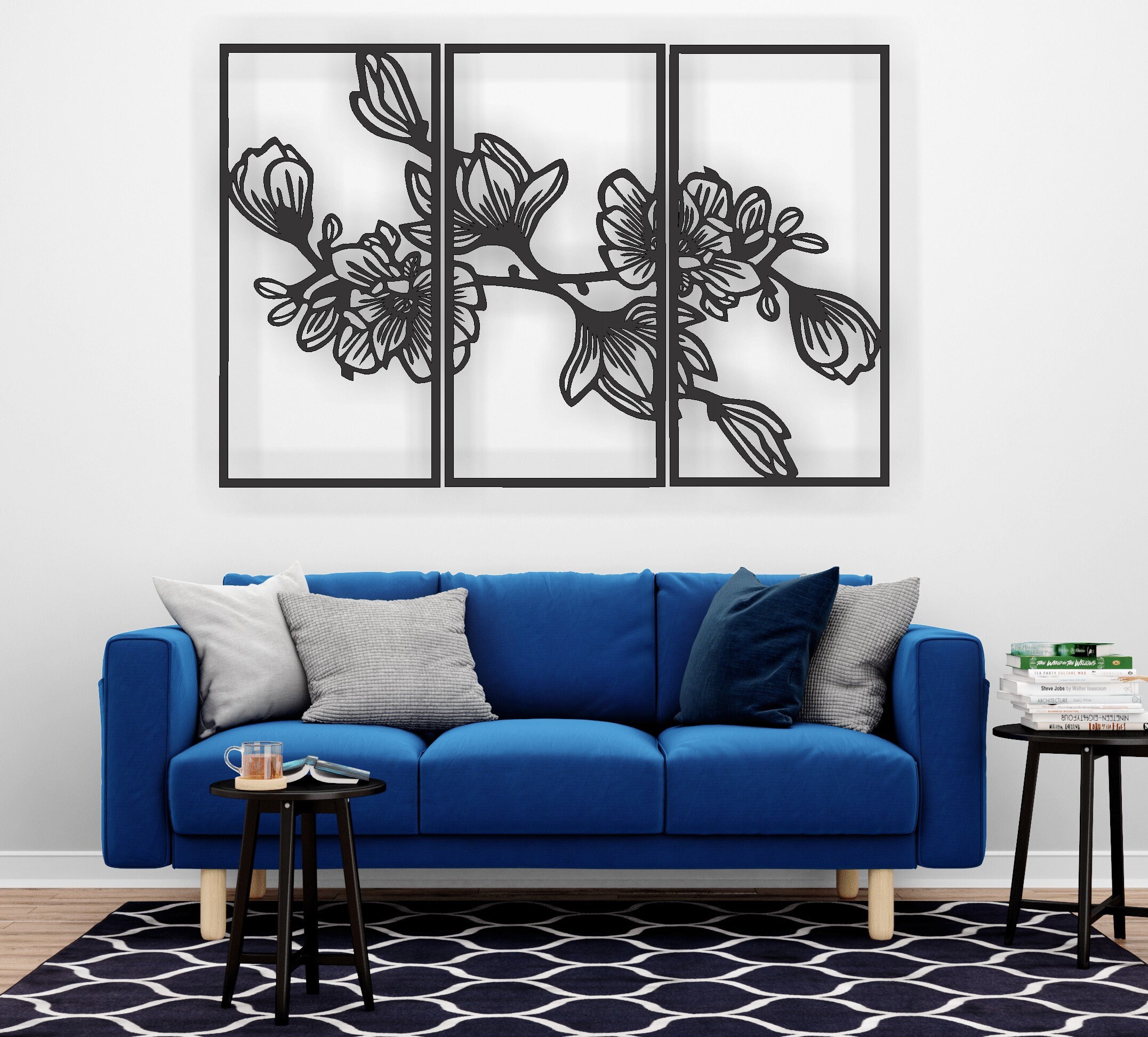 Magnolia Laser cut files SVG DXF, home wall art decor, Cdr vector, art decor, Cricut, Wall art panel