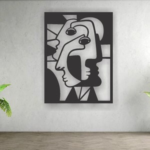 Streszczenie Picasso pliki wycinane laserowo SVG DXF, dekoracje ścienne do domu, wektor Cdr, dekoracje artystyczne, Cricut, panel ścienny