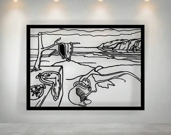 Salvador Dali Laser cut files SVG DXF, home wall art decor, Cdr vector, art decor, Cricut, Wall art panel