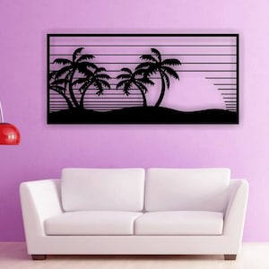 Sunset Laser cut files SVG DXF, home wall art decor, Cdr vector, art decor, Cricut, Wall art panel