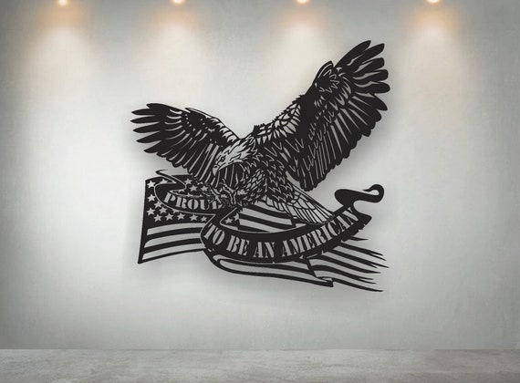 Cricut home wall art decor art decor Cdr vector Wall art panel USA Flag Eagle panel vector Laser cut files SVG DXF