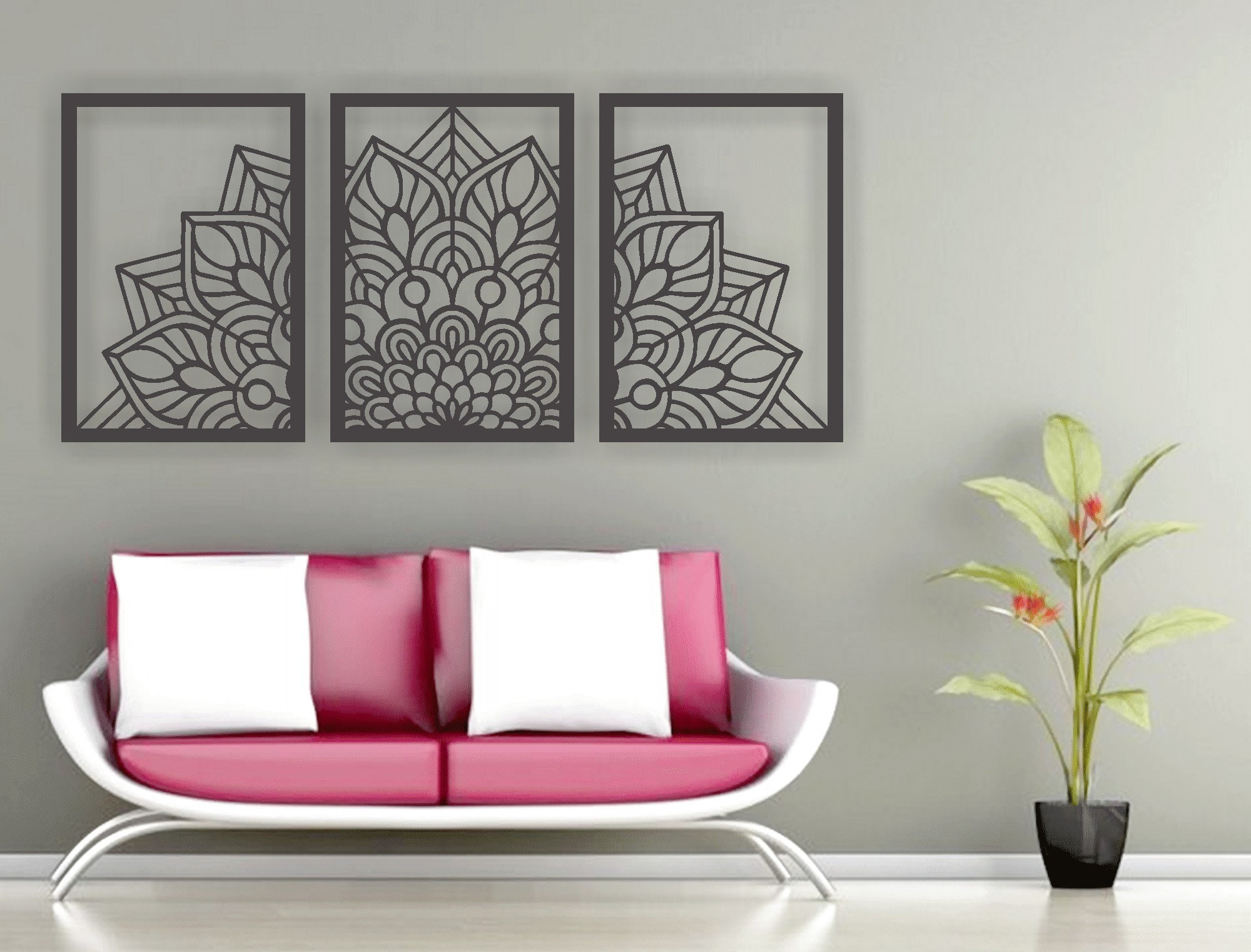 Download Mandala wall décor file painel vector Laser cut files SVG | Etsy