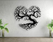 Heart tree wall decor Laser cut files SVG DXF, home wall art decor, Cdr vector, art decor, Cricut, Wall art panel