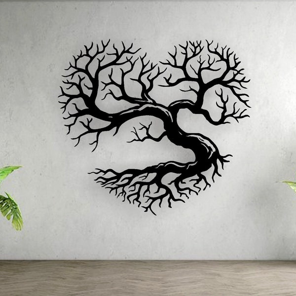 Hartboom muur decor Laser gesneden bestanden SVG DXF, huis kunst aan de muur decor, Cdr vector, kunst decor, Cricut, Wall art panel