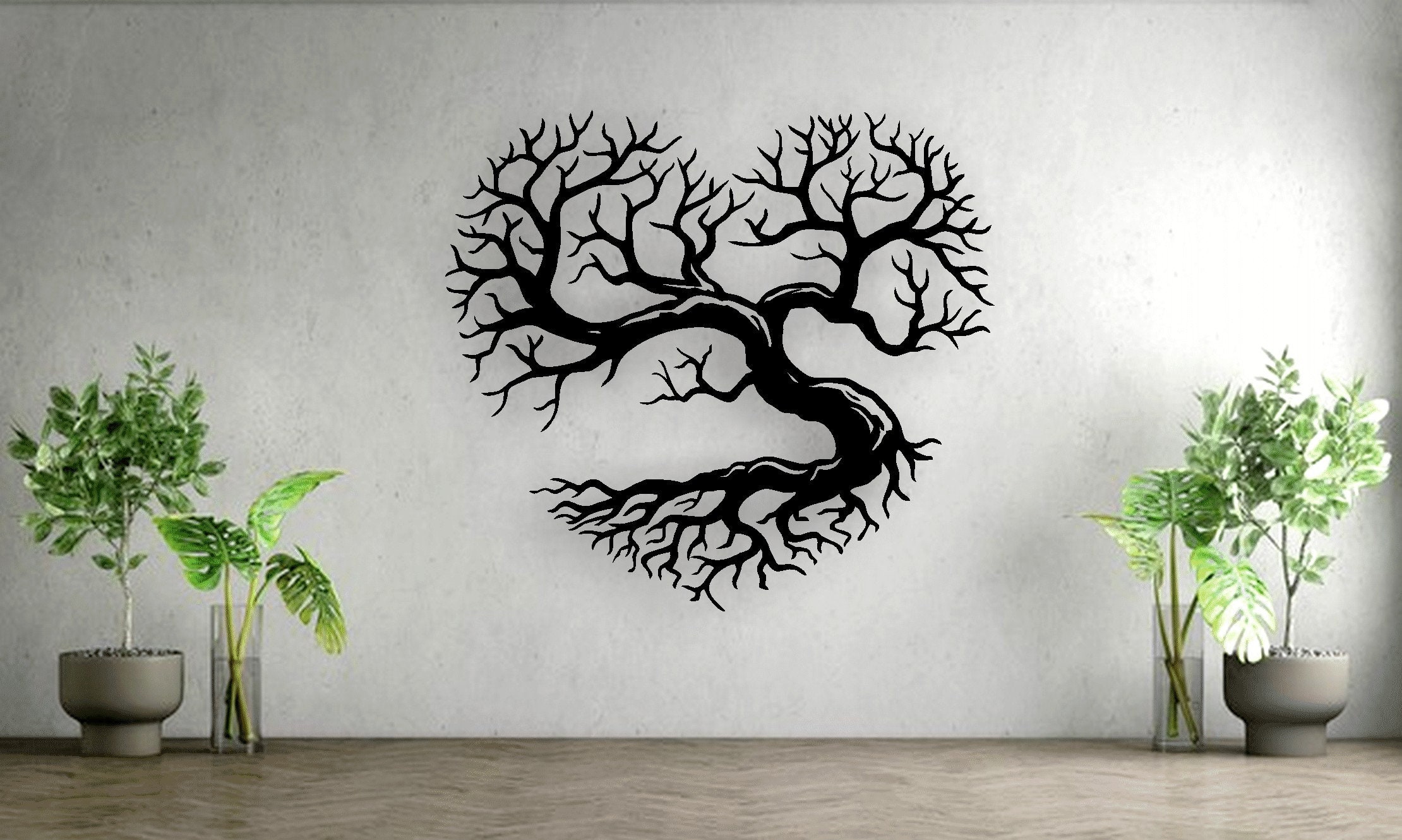 Heart Tree Wall Decor Laser Cut Files SVG DXF Home Wall Art Etsy