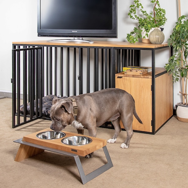 Modern Kennel dog crate sideboard HARBOR | Holz Hundebox Wohnzimmer | Houten Honden Bench