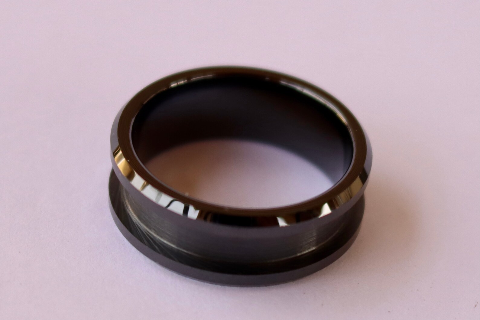 8mm Wide Black Ceramic Ring Blank, 4mm Wide Channel Inlay Ring Blank ...