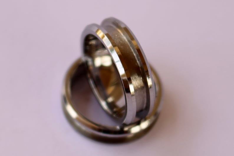 6mm Wide Tungstencarbide Ring Blank, 3mm Wide Channel Inlay Ring Blank, Metal Tungsten Inlay