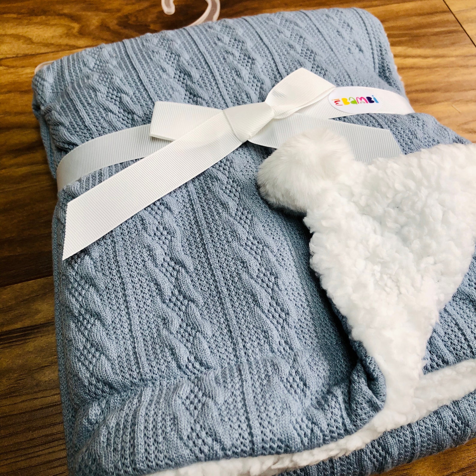 Personalised Baby Blanket Cable Knit Knitted Baby Gift Etsy