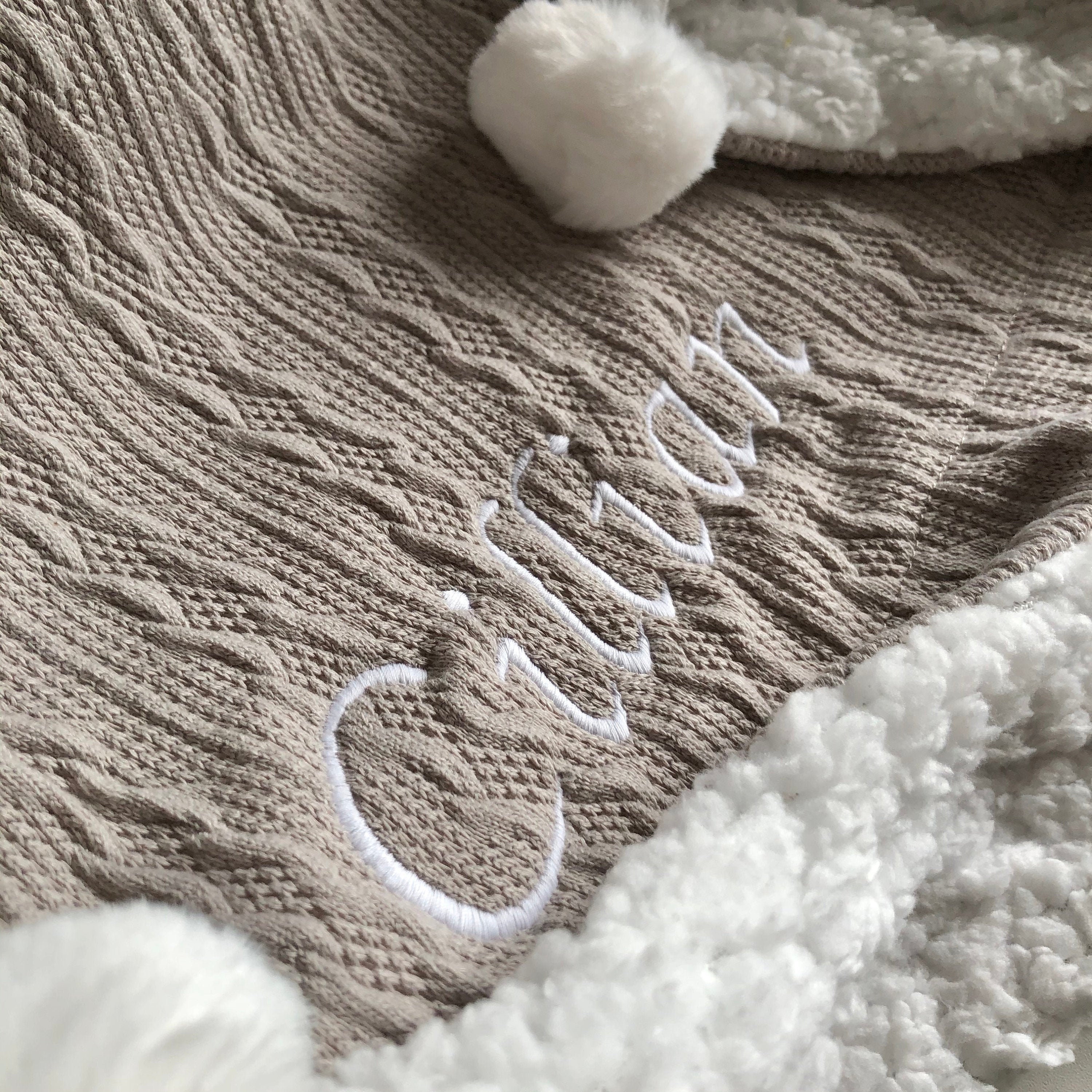 Personalised Baby Blanket Cable Knit Knitted Baby Gift Etsy