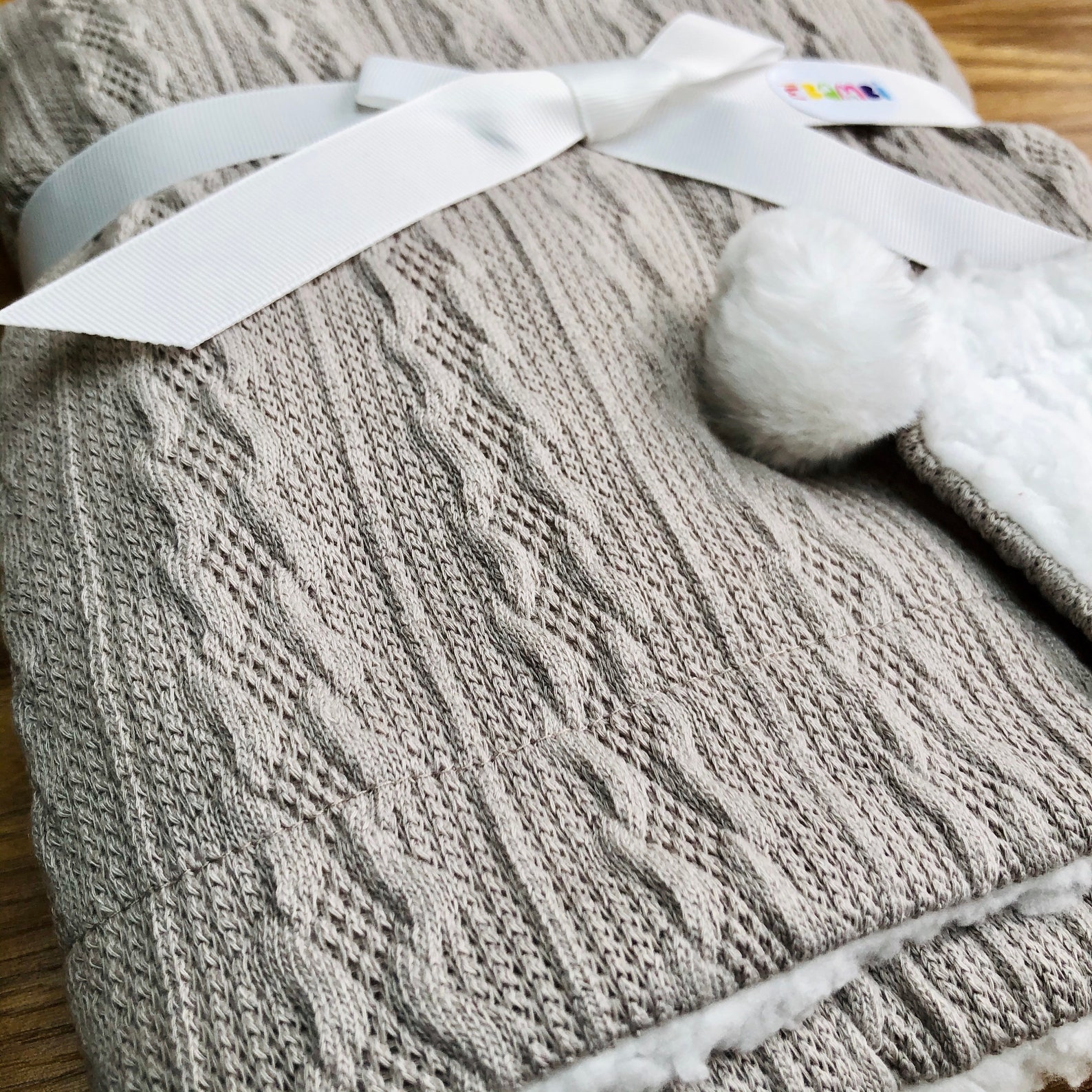 Personalised Baby Blanket Cable Knit Knitted Baby Gift Etsy