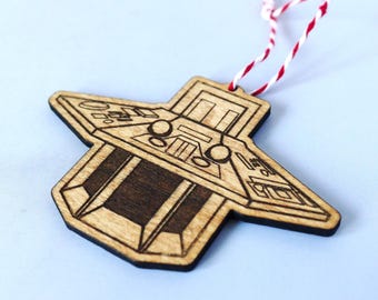 Tardis Console Bauble - Wooden Laser Engraved Christmas Decoration