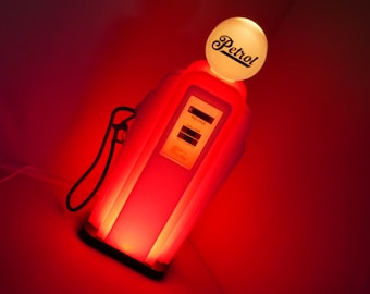 Retro Inspired Petrol Pump LED Light - Vintage Themed Lamp - Custom 3D Printed Model