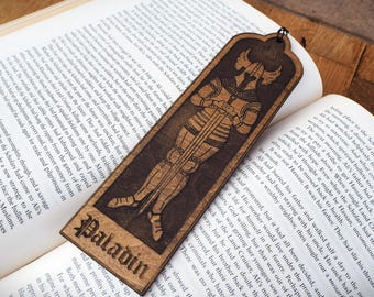 Paladin Bookmark - Wooden Laser Engraved Fantasy D&D Themed Gift