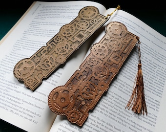Industrial Gear Wooden Bookmark - Steampunk Gift