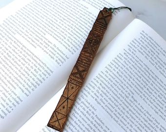 Witch Barrier Inspired Wooden Bookmark - Folklore themed Gift