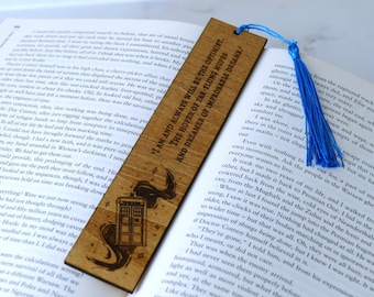 Optimist Quote Wooden Bookmark - 11th Doctor Themed Gift