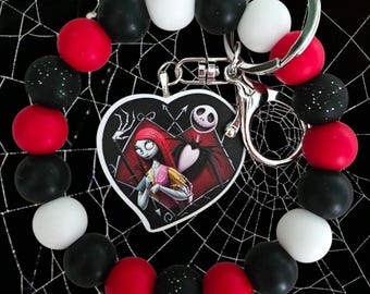 Jack and Sally Keychain Wristlet