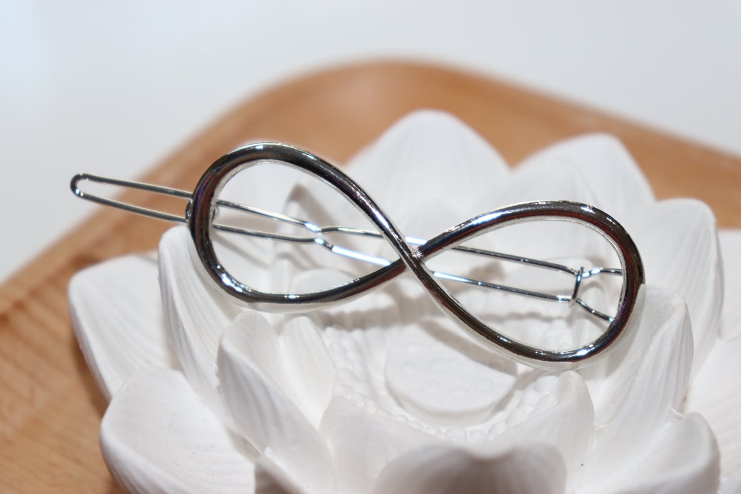 Gold or Silver Infinity Hair Clip Metal Minimalist Hair Etsy